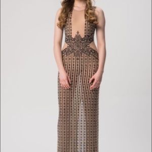 Sea- through long body con dress